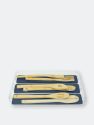 Michael Graves Design X-Large 3 Compartment Rubber Lined Plastic Cutlery Tray, Indigo