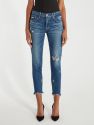 Glendale Comfort Mid Rise Cropped Skinny Jeans - Blue