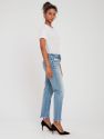 Kelley Mid Rise Ankle Length Tapered Jeans