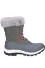 Womens/Ladies Apres Leather Lace Up Mid Boot - Gray/Red