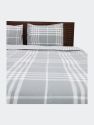 Banbury Plaid Grey And Ivory Cotton Queen Comforter Set