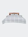 Banbury Plaid Grey And Ivory Cotton Queen Comforter Set - Grey/Ivory