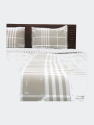 Banbury Plaid Linen And Ivory Cotton Twin Comforter Set