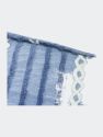 Polperro Blue Tufted Chenille Geometric Duvet Cover Set Twin XL (68"x92") With Pillow Sham