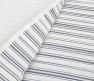 Ticking Stripe Ivory And Blue Cotton Quilt Set