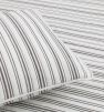 Ticking Stripe Ivory And Brown Cotton Queen Quilt Set