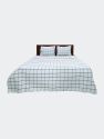 Windowpane Grey And Black Cotton Coverlet Set - Grey And Black
