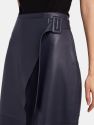 Alba Leather Wrap Midi Skirt