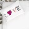 Love Multicolored Pillowcase (One 14 x 20.5 Toddler Size Pillow Case) Couples Gifts For Her-Wedding Decoration Birthday Present - White