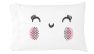 Pink Cheeks Smiley Face Toddler Pillowcase - White