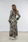 Ann Dress / Dark Forest Green Floral Cotton