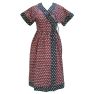Sara Kimono Dress / Scarlet Red & Black Contrast Cotton