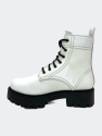 Smooth White Combat Boots