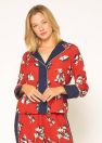 Floral Navy Contrast Pajama Blouse - Floral Navy