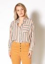 Women's Button Up Multi Stripe Shirt - Multi Stripe