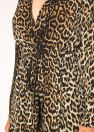 Women's Leopard Tie Front Top In Brown Ivy Leopard