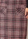 Women's Red Tweed High Rise Pencil Skirt