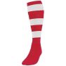 Precision Childrens/Kids Hooped Football Socks (Red/White) - Red/White