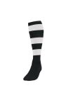 Precision Unisex Adult Hooped Football Socks (Black/White) - Black/White