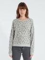 Marlo Crewneck Sweater - Flocked Heather Grey Leopard