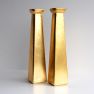Doré Set/2 11" Gilded Glass Square Vases