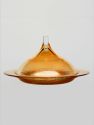 Rabat 9" Gilded Glass Covered Dish - Amber Gold