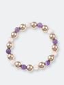 Girl's Bracelet with Amethyst Gemstones 4MM - Gold