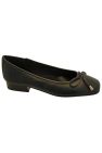 Provence Ladies Leather Ballerina/Womens Shoes - Navy - Navy