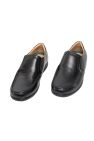 Mens Leather XXX Extra Wide Twin Gusset Casual shoe - Black - Black