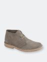 Mens Suede Leather Round Toe Desert Boot - Gray - Gray