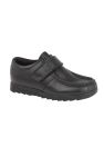 Roamers Boys Leather One Bar School Shoes (Black) - Black