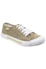 Womens/Ladies Jumpin Disco Lace Up Trainers (Gold) - Gold