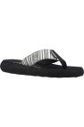 Womens/Ladies Spotlight Aloe Stripe Flip Flops (Black/White) - Black/White