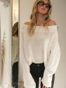 Lorraine Off the Shoulder Sweater - Ivory