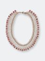 Madame Glass Beaded Collar Chain Necklace With Natural Stone - Multi