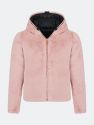 Girls' Mimi Reversible Faux Fur Hooded Jacket - Blush Pink