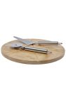 Seasons Mangiary Bamboo Pizza Cutter Set (Pack of 3) (Natural) (One Size) - Natural