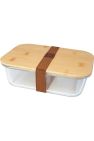 Seasons Roby Bamboo Lunch Box (Clear/Brown) (One Size) - Clear/Brown
