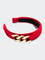 Chain Detail Headband, Red - Red
