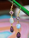 Jalsa Amethyst + Moonstone Earrings - Purple