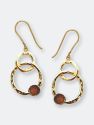 Sterling Silver Gold Plated Tourmaline Earrings - Gold