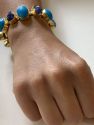 Ujali Kyanite + Turquoise + Chalcedony Gold Plated Bracelet