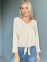 Just Between Us V-Neck - Taupe