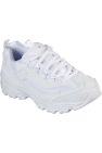 Skechers Girls Dlites Color Chrom Leather Sneaker (White) - White