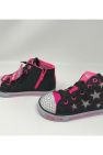 Skechers Toddlers Twinkle Toes Shuffles Lil Rockin Star Sneakers (Black/Neon Pink)