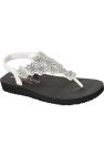 Womens/Ladies Meditation Floral Lover Sandals (White/Silver) - White/Silver