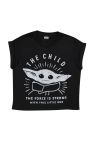 Star Wars: The Mandalorian Girls The Force Is Strong The Child Cropped T-Shirt (Black) - Black