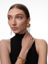 Titania Pearl Crystal Fringe Earrings - Gold