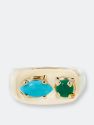 Chunky Signet in Green Onyx and Turquoise - Gold