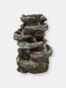 6 Tier Stone Falls Tabletop Indoor Water Fountain Feature w/ LED - Default Title